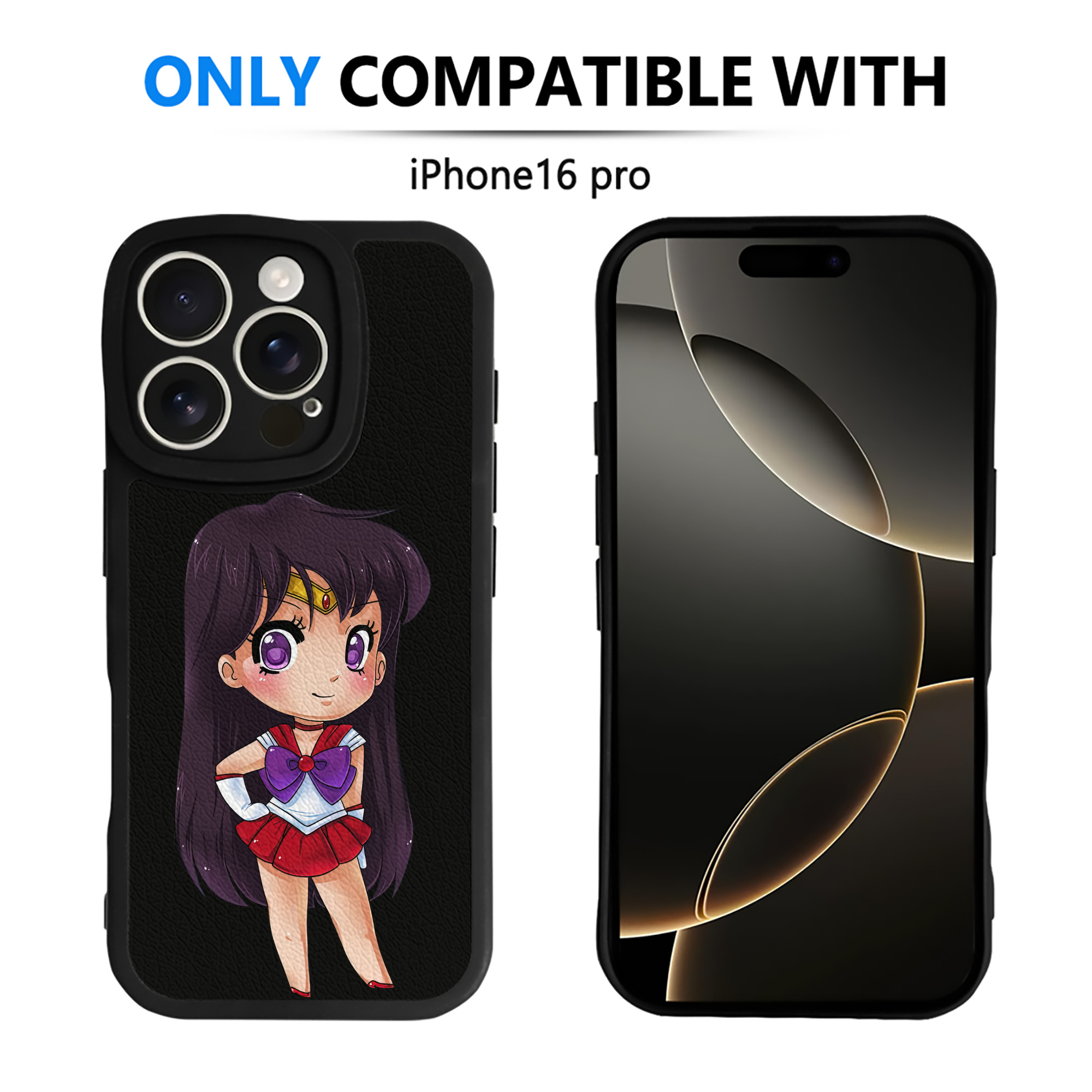 （画像用） 美少女戦士セーラームーン 火野レイ ひの レイ Sailor Moon Hino Rei （セーラーマーズ,Sailor Mars） 【iPhone 16シリーズ対応】シリコンスマホケース（レザー調） 材質：シリコン